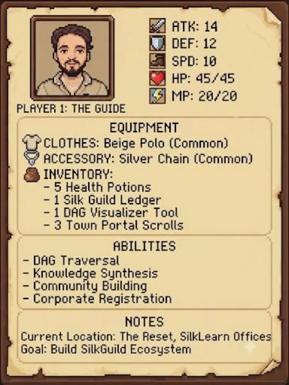 SILKGUILD — gamified learning, RPG-style concept art