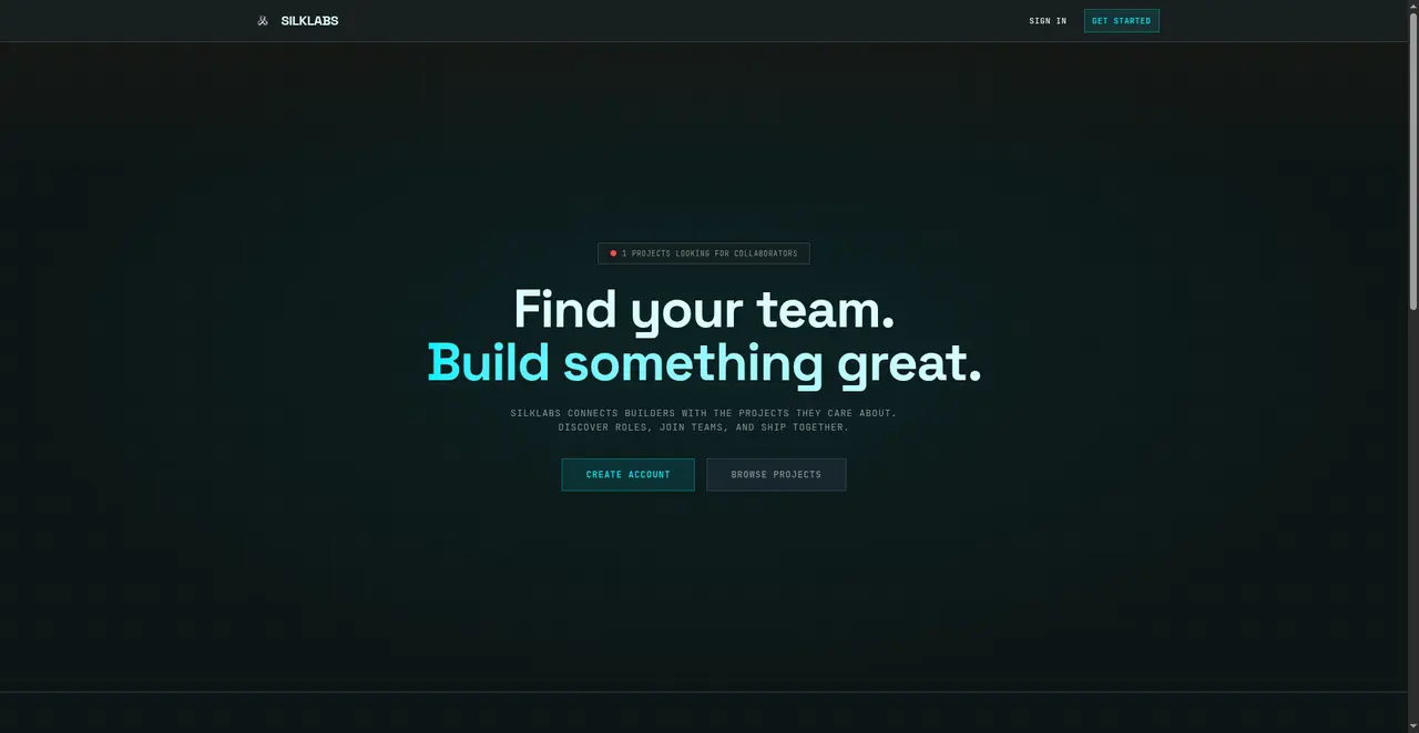 SILKLABS — find your team and build something great